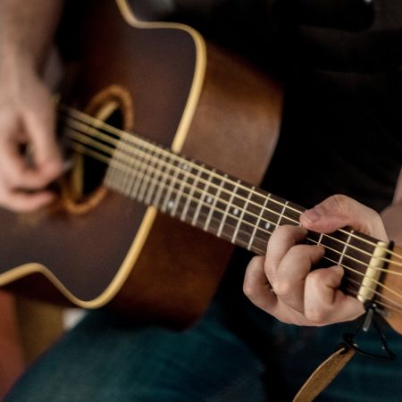 Parlor Guitar Playing with a pick